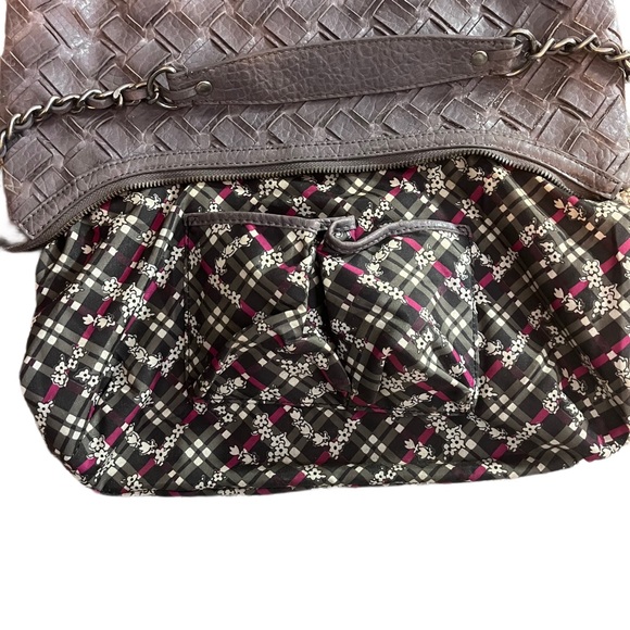 JESSICA SIMPSON Taupe Grey Woven Bag Purse - Picture 7 of 9